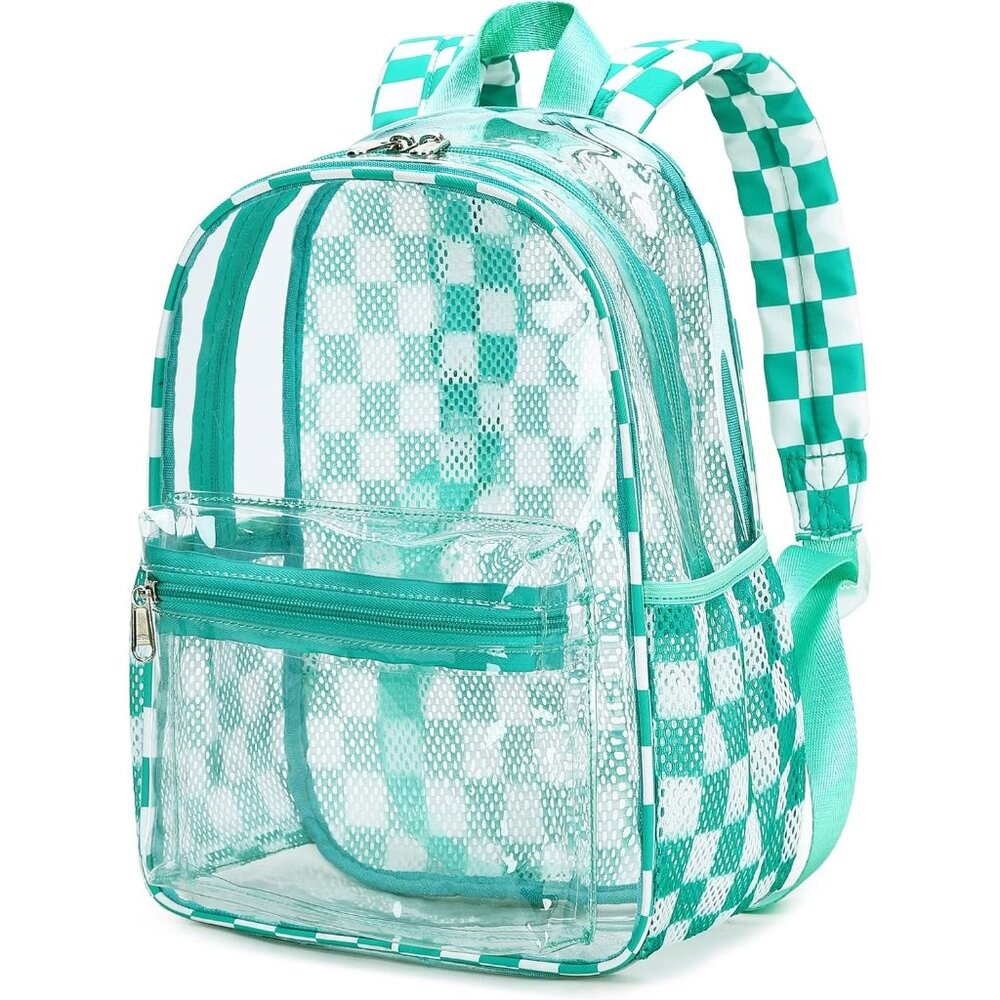 New Beautiful Green White Clear Small Backpack for Girls, Women's (12x12x6)